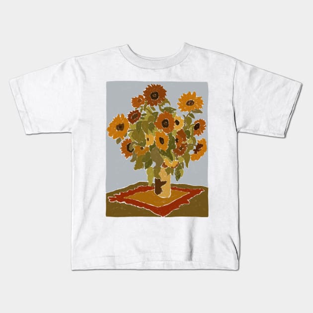 Still Life with Sunflowers Kids T-Shirt by Alisa Galitsyna